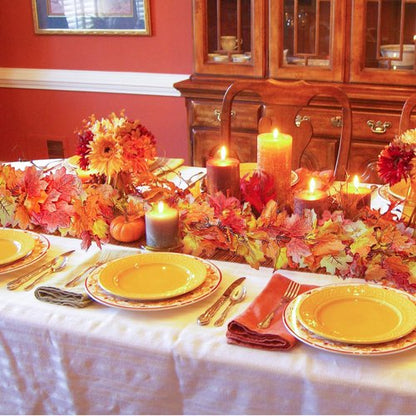 3 Pack Fall Maple Garland 6Ft Artificial Maple Leaf Leaves Autumn Garland Hanging Fall for Table Front Door Thanksgiving Decor (3)