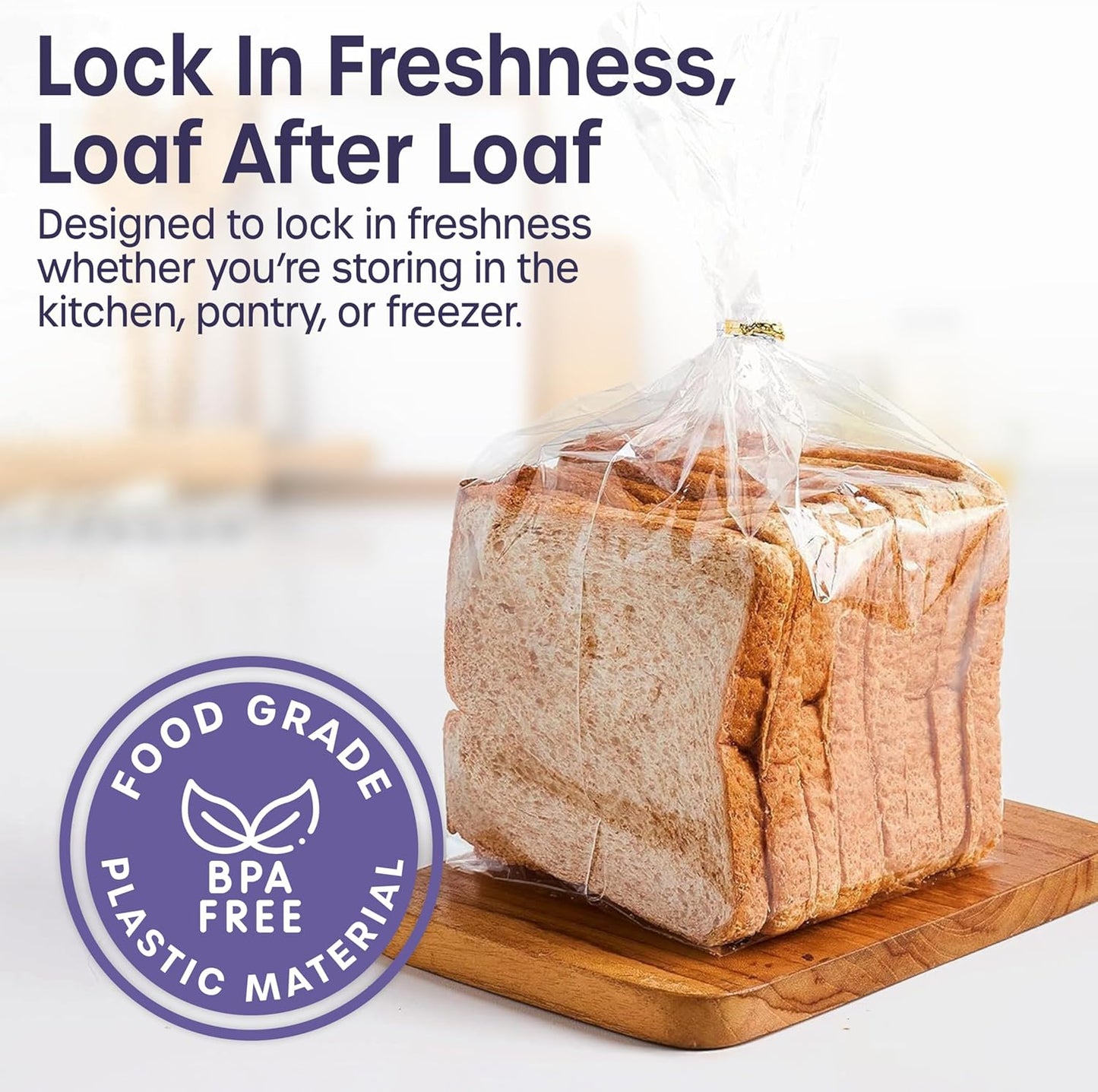 volila 300 Pack Reusable Plastic Bread Bags - Clear Loaf Bags for Homemade Bread - Perfect for Baked Goods Storage