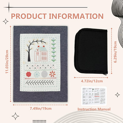 EVOCKAY 2026 Embroidery Stitch Book Kit - Versatile Sewing Box for Cross Stitch, Craft, and Punch Needle Projects - Perfect for Adults and Machine Embroidery Enthusiasts