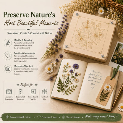 MeRGBWLife Flower Press - 11"x11" Wooden 10 Layer Flower Press Kit for Crafts Pressed Flowers & Plant Press, Scrapbooking, Bookmark Making, Wedding Bouquet Preservation, Dried Flowers