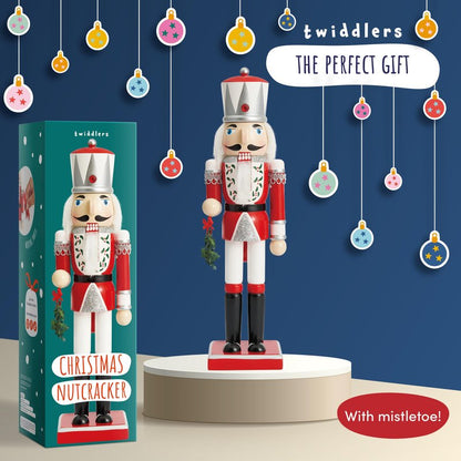 THE TWIDDLERS - 12-Inch Uncle Sam USA Wooden Nutcracker - American Flag Decorative Christmas Nutcracker Figures - Traditional Patriotic Decoration - Pine Wood Classic Ornament - Holiday Decor