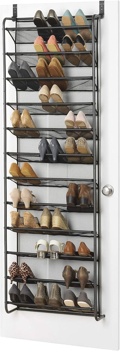 36 12 Closet 69"L 21.7"W 7.5"H, Whitmor Pair Over the Door Shoe Organizer, Tier Hanging Shoe Organizer, Heavy Duty