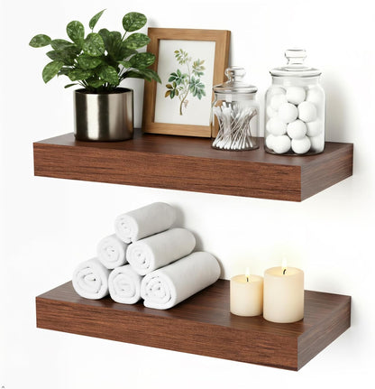12x7x1.5 Set 2) Floating Shelves for Wall, Bathroom Shelves Over Toilet, Wall Shelves & Book Shelf, Hanging Shelf