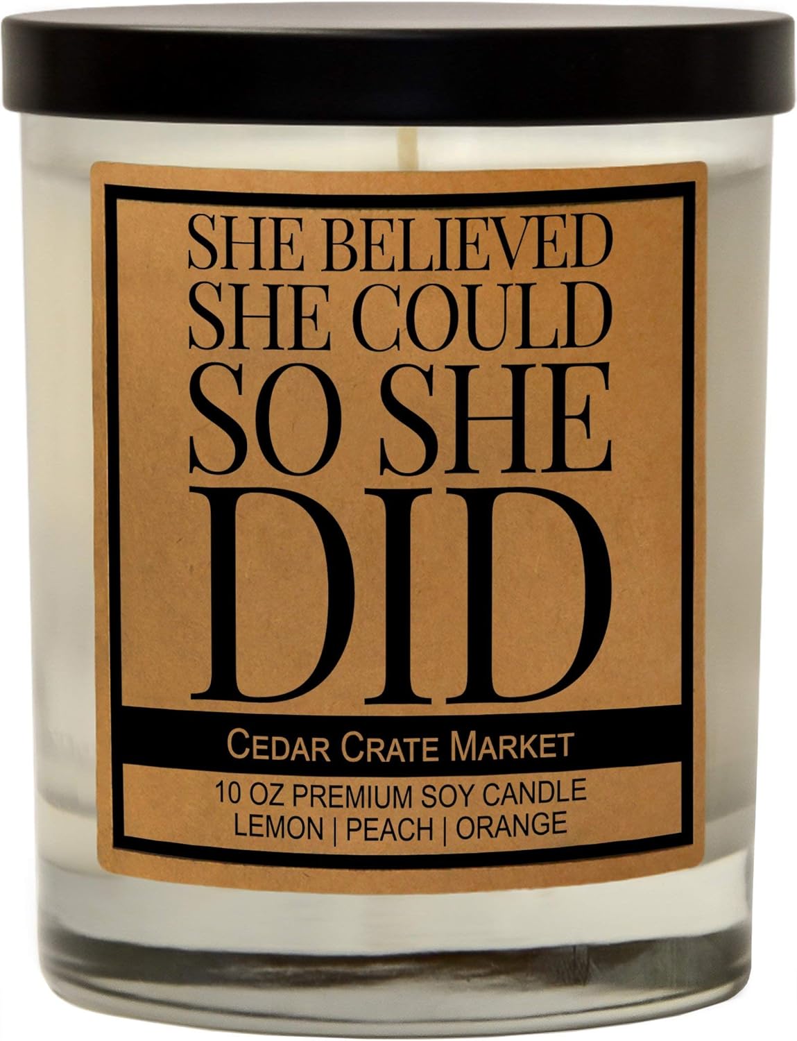 She Believed She Could So She Did Candle, Best Friend Gifts for Women, Funny Birthday Gifts for Friends