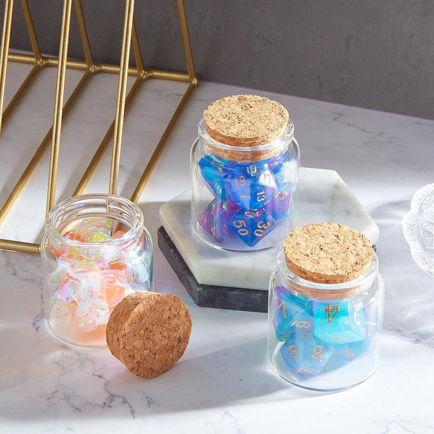 Irenare 96 Pcs Small Glass Cork Bottles 50 ml/ 1.7 oz Small Glass Jars Spell Jars Clear Potion Bottles Mini Bottles with Cork Bottle Bright DIY Sand Water Message Decorative Jar Party Favors