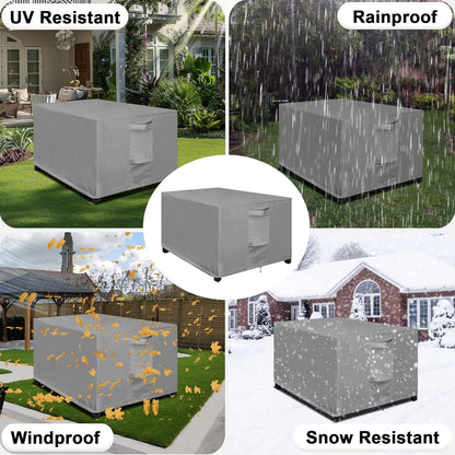 48L 25W 18H Inch, OutdoorLines Outdoor Waterproof Patio Ottoman Covers - Rectangle UV-Proof Patio Side Table Cover