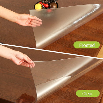 ETECHMART Clear Plastic Table Cover Protector 60 x 60'', 2.0mm Thick Waterproof Transparent Table Protector for Dining Table, Non-Slip Heat Resistant Clear Desk Mat for Kitchen Office