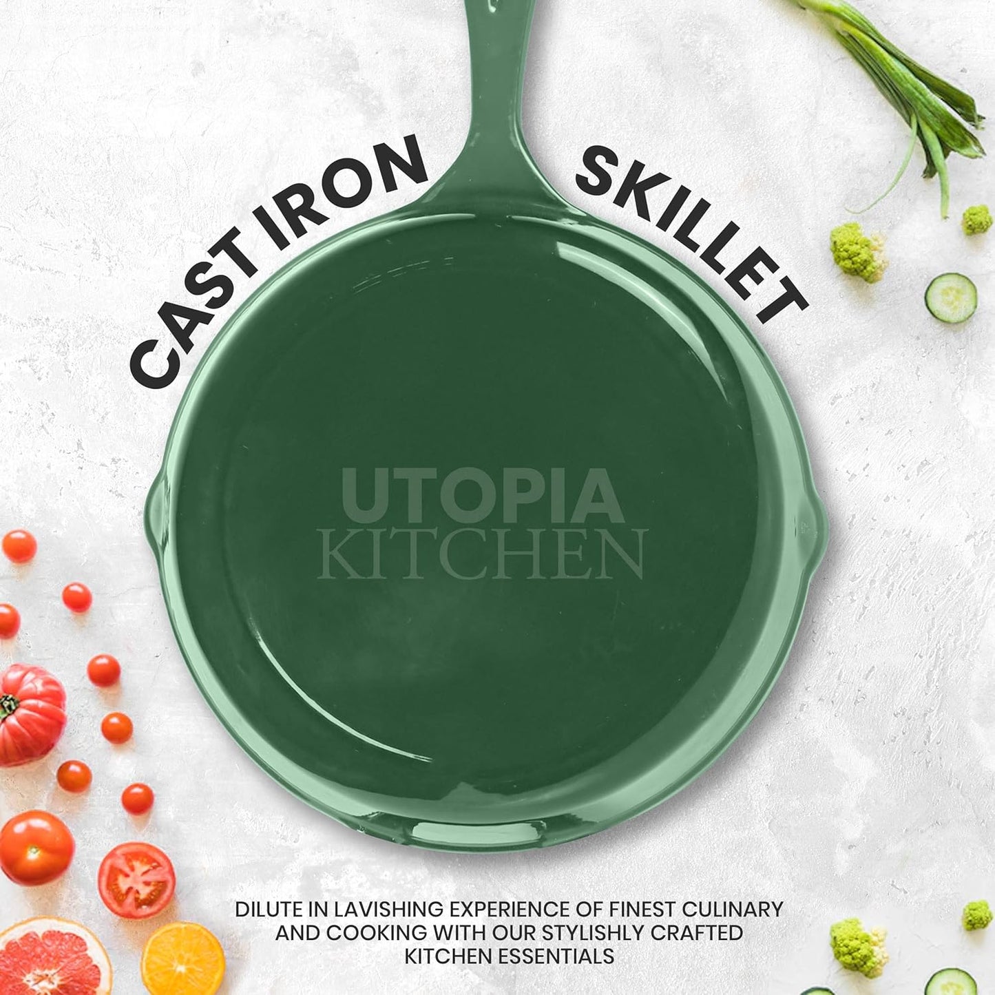 Utopia Kitchen Saute Fry Pan, Pre-Seasoned Cast Iron Skillet Set 3-Piece, 6 Inch, 8 Inch, 10 Inch