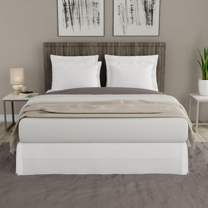 TODAY'S HOME Classic Tailored Microfiber Bed Skirt Dust Ruffle, King, 14" Drop Length, White TOH25014WHIT04