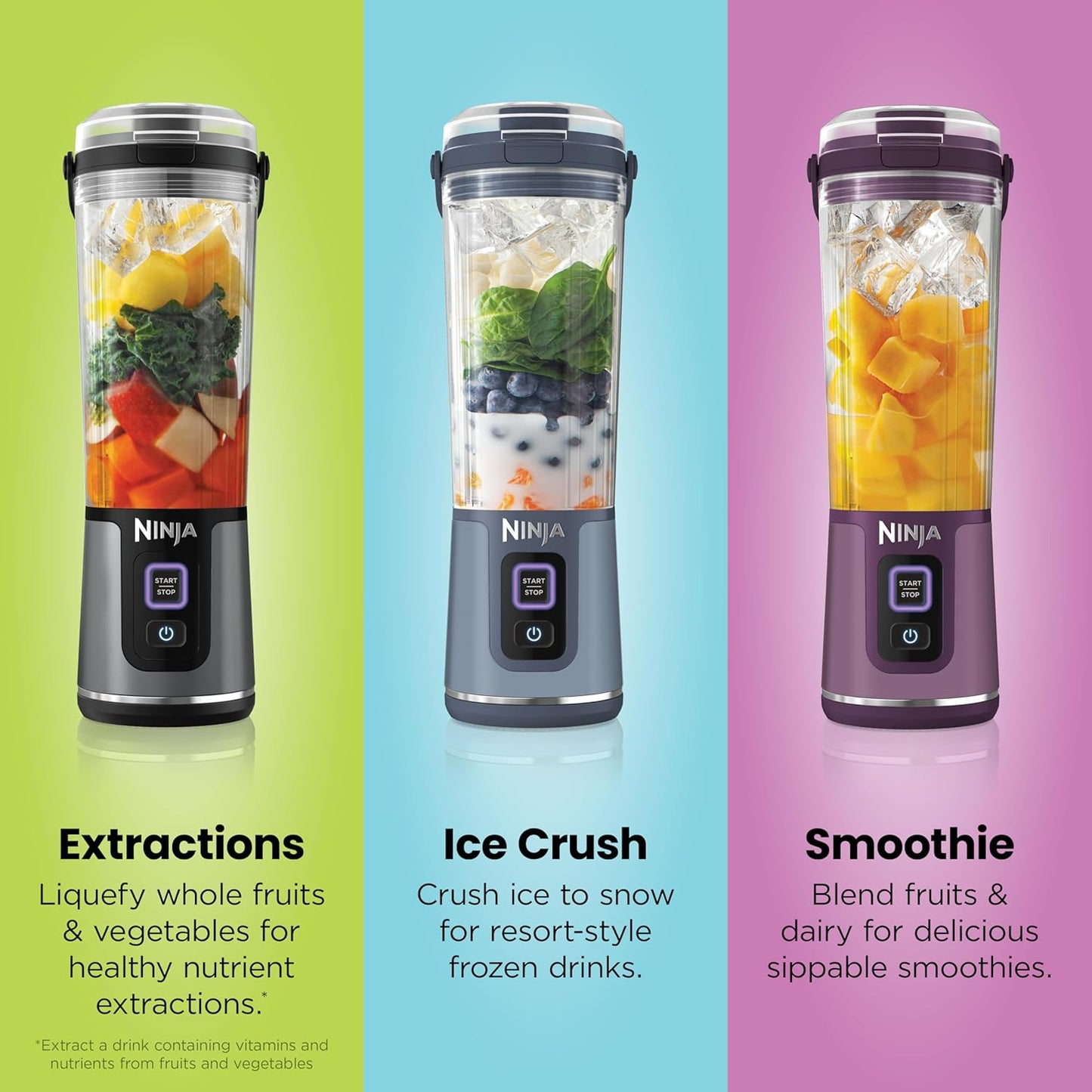 Ninja Blast Portable Blender - Cordless 18oz Personal Blender for Shakes & Smoothies | BPA-Free, Leakproof Lid, USB-C Rechargeable, Metallic Black