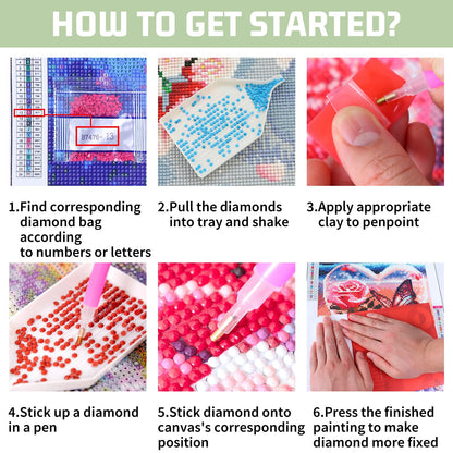 6 Pack Inspirational Diamond Painting Kits for Adults, Diamond Art Kits for Adults, DIY 5D Diamond Painting Kits for Beginners Home Wall Decor 12x16inch