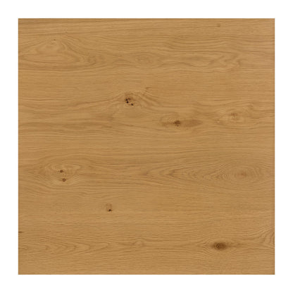 Martin Svensson Home Julian Genuine Oak Wood Coffee Table, 32 Inch Square, Mid Century Modern Cocktail Table for Living Room, Dual Drawers, Slatted Sides, Leveling Feet, Light Oak Natural