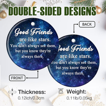 Good Friend Christmas Ornaments Friends Bestie Ornaments 3" Friendship Xmas Tree Ornaments Decorations Gifts for Women Men Friends