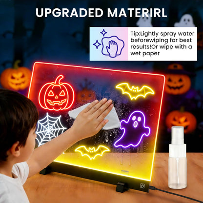 16 Inch LED Drawing Board for Kids - Light Up Doodle Board with 7 Colors Glow Effect, Dry Erase Drawing Tablet with Stand & Tracing Book, Birthday Gifts for Girls Boys Ages 4-12