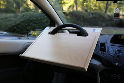 Executive Size (18 1/2" x 14 1/2") Car Table – E-book & Notepad Vehicle Desk - Mobile Office - Steering Wheel Mountable Desk - Portable Automobile Desk For Laptop Computer/iPad - Car Tray