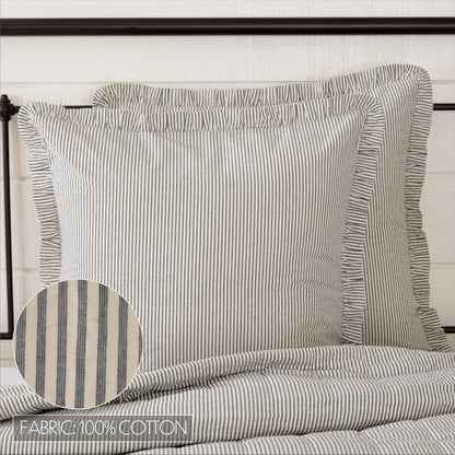 VHC Brands Hatteras Bedding Accessory, Euro Sham 26x26, Blue