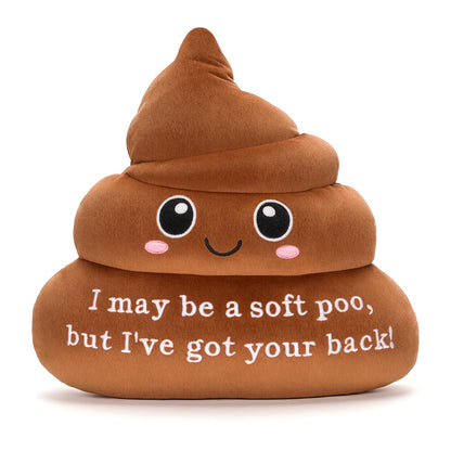 HOMQYTE Funny Poop Throw Pillow Decorative Positive Poo Stuffed Plush Cushion for Couch Home Decor Christams Gag Gifts (Brown)