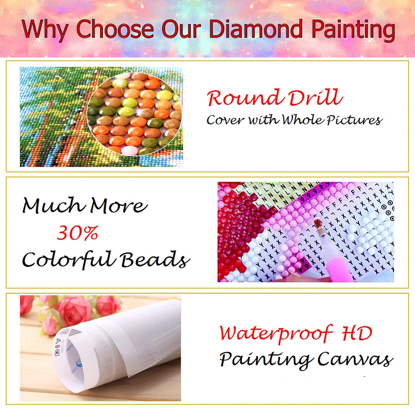 JATOK 5D Diamond Painting Kits for Adults DIY Large Mountain Full Round Drill (35.5 x 15.7 inch) Crystal Rhinestone Embroidery Pictures Arts Paint by Number Diamond Art Kits for Home Wall Decor