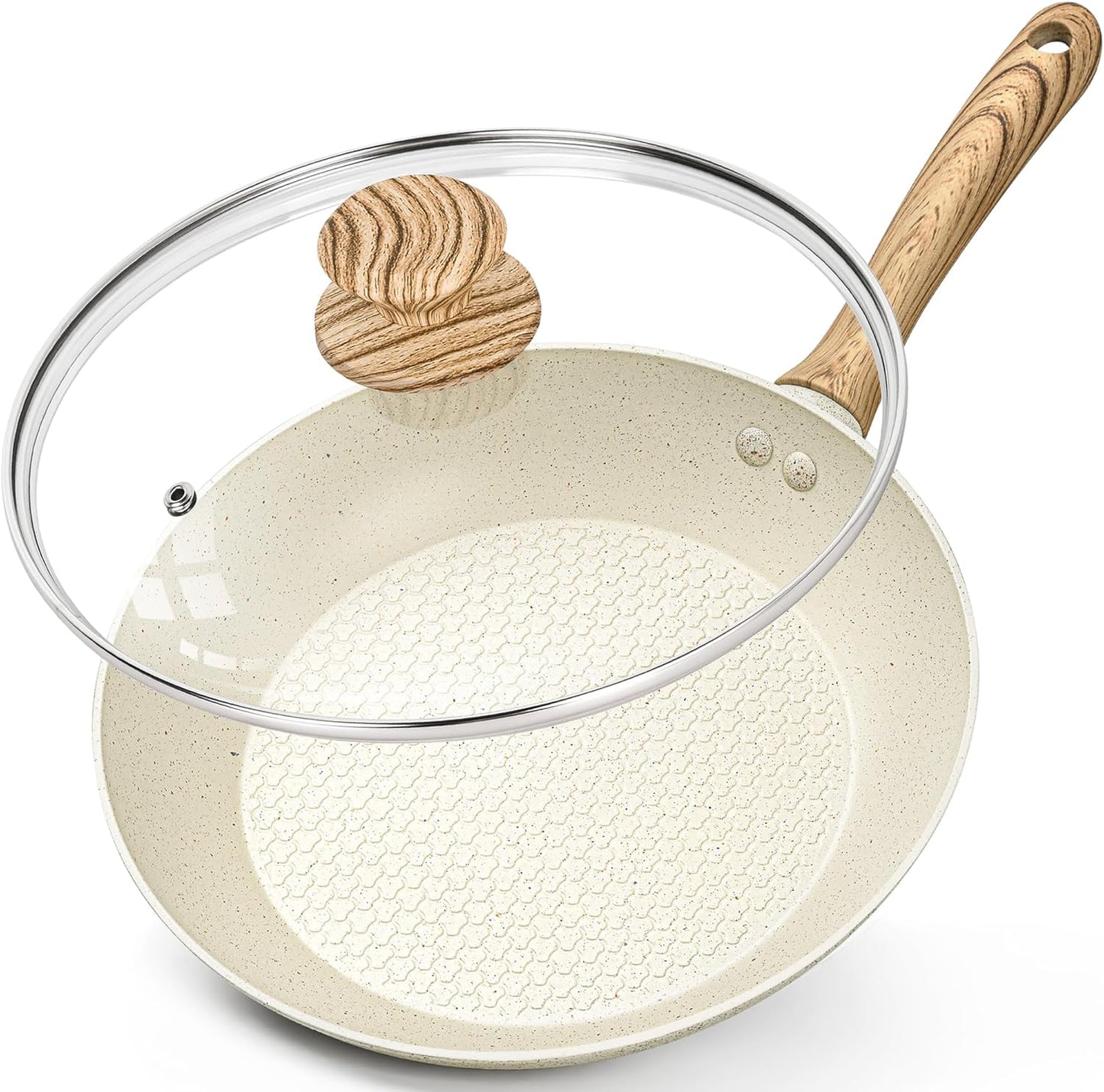 MICHELANGELO Frying Pan, 8 Inch with Nonstick Granite Coatings, Healthy & Non-Toxic Frying Pan
