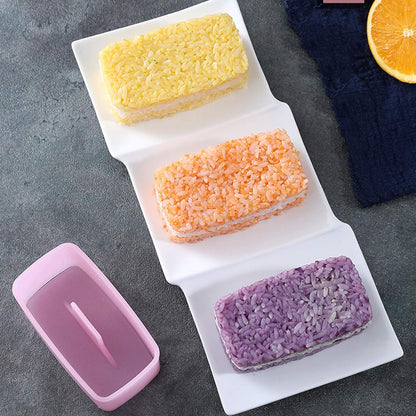 Musubi Maker Press, 2 Pack Rice Ball Mold, Rectangle Thousand Layer Sushi Maker Mold (Pink)