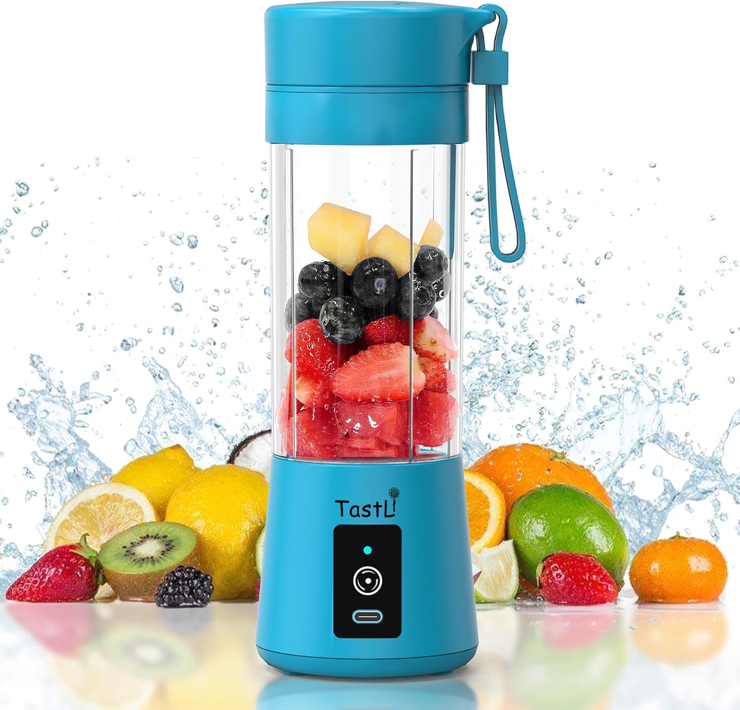 Portable Blender for Shakes and Smoothies, Cordless Personal Mini 13oz Blender Bottle, USB Rechargeable Travel Juicer