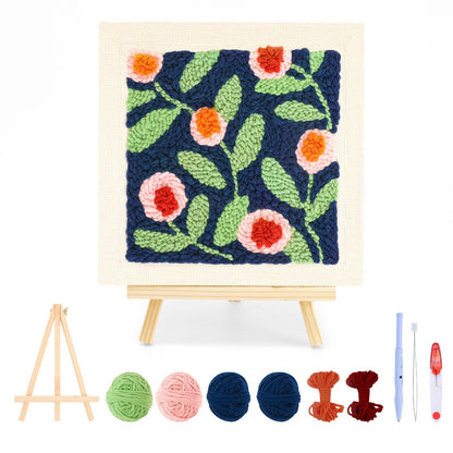 frartoold Punch Needle Kit for Adults Beginners, Plant Theme Embroidery Craft Kit，Embroidery kit Frame，Punch Needle Plants，Embroidery Kits for Beginner，Home Decor Gift Idea, (Art Deco, Green