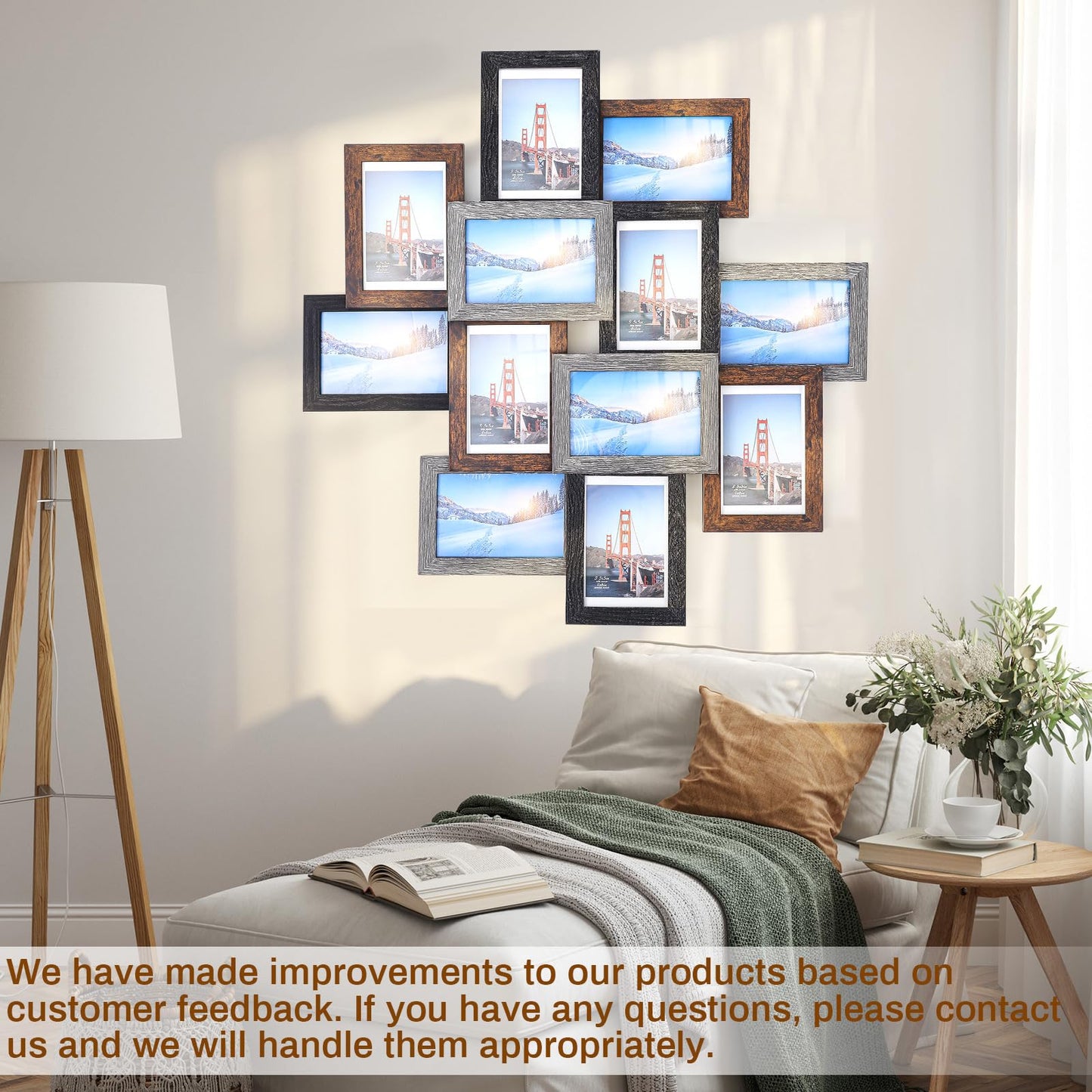 Marsui 12 Pack 4x6 Collage Picture Frames Set, Multi Family Photo Frames for Wall Decor for Farmhouse Living Room Gallery Office Hanging Display, Housewarming Birthday Wedding Valentine's Day Gifts