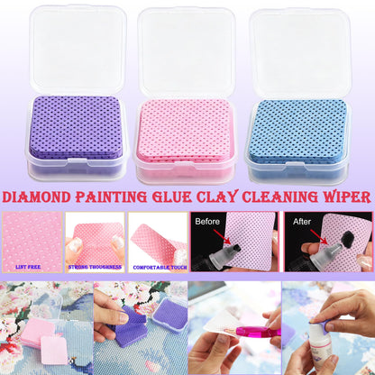 jecxucci Diamond Painting Art Drill Bead Dot Pen Kit with 6pcs Stainless Steel Tips, 6 Glue Clays, Diamond Art Roller and 50Pcs Cleaner Paper, 5D Diamond Painting Trays Sticky Pad (Colorful)