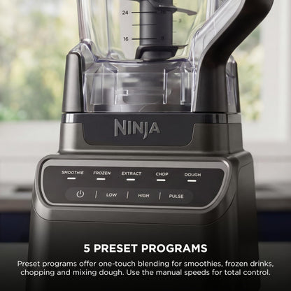 Ninja Kitchen System | All-in-One for Smoothies, Frozen Drinks, Veggie Chopper & More | With Full-Size Pitcher, 8 Cup Food Processor Bowl, (2) 18 oz. Cups, | 1200 Watt | Dark Grey | BR601AMZ