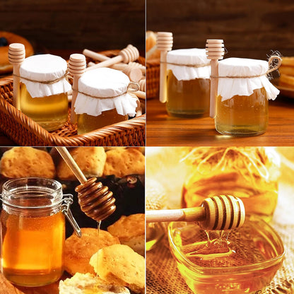 25 Pcs Mini Wooden Honey Sticks Dipper, 3 Inch Honey Spoons for Dispensing Honey