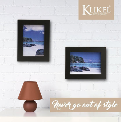 Klikel 4x5 Picture Frame - Black Wooden Photo Frame with Glass Protection, Ready for Display