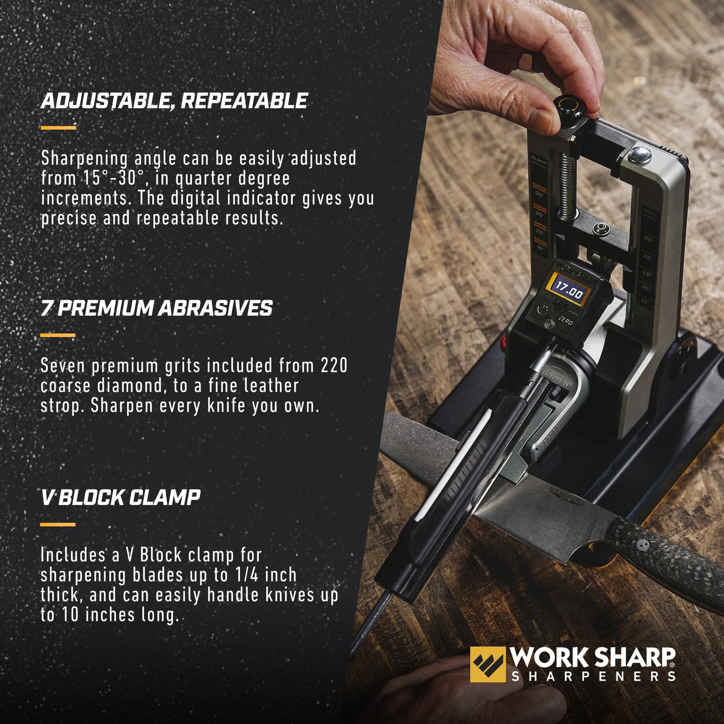 Work Sharp Professional Precision Adjust Knife Sharpener - Adjustable Knife Sharpening Kit for Pocket, Hunting, Kitchen, Serrated Knives