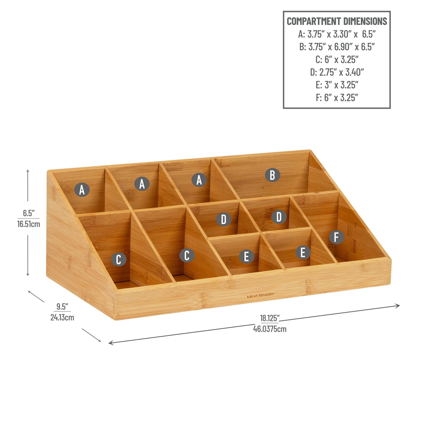 Mind Reader Cup and Condiment Station, Countertop Organizer, Coffee Bar, Kitchen, Stirrers, 17.875"L x 9.5"W x 6.625"H, Black