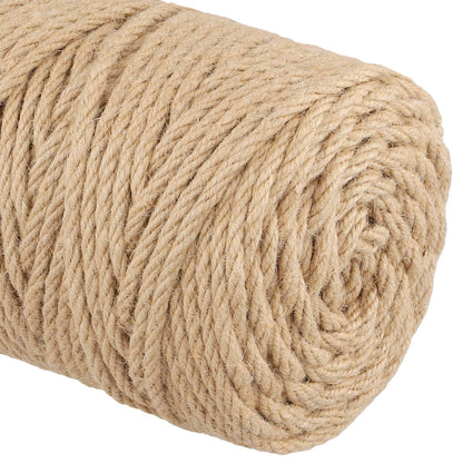 NINGWAAN 2 Rolls Jute Twine String, 1/4 inch Hemp Rope Craft Jute Rope for Crafts, Packing, Home Decorating, 6 mm x 656 Ft
