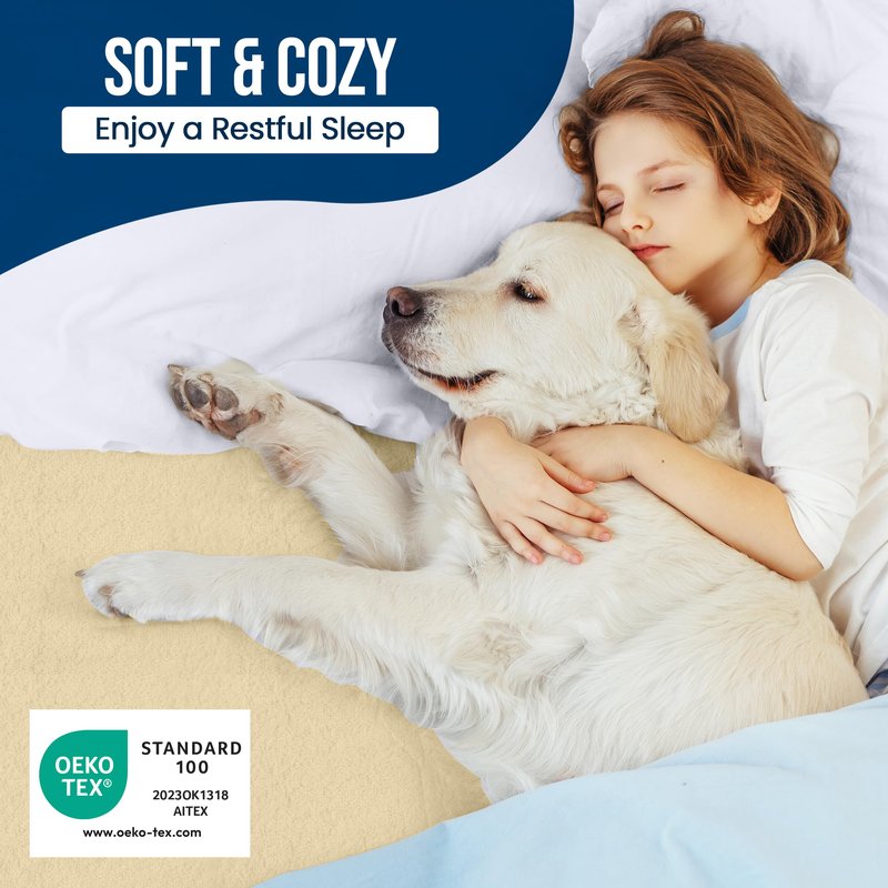 Twin XL Size Mattress Protector Waterproof, Premium 200 GSM Terry Mattress Cover, Soft & Breathable Bed Cover, Fitted Sheet Style Stretchable Deep Pockets 15" by Utopia Bedding (Beige)
