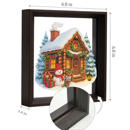 Eiflow Tabletop Diamond Art with Black Wood Frame, Desktop Diamonds Painting Kit for Adults, DIY Acrylic Gem Art Painting on Stand Board Kit