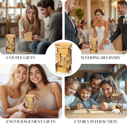 AW BRIDAL Reasons I Love You Memory Jar with 50 Blank Notes Gifts for Valentines Day Anniversary, Birthday, Long Distance Relationship Gift for Boyfriend Girlfriend, Husband Wife, Couples, Mom Dad