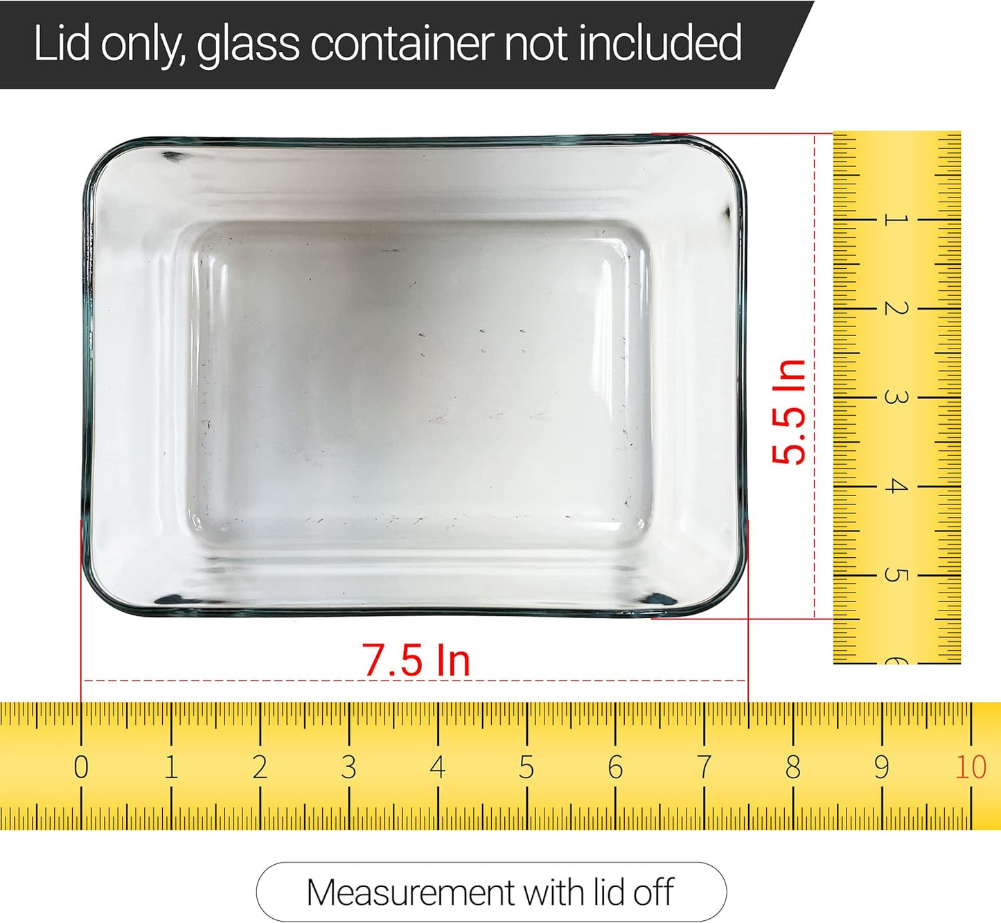 Replacement Lid for Pyrex Plastic Red Cover, 3 Cup Bowl Dish Rectangle, 7210-PC, 2-Pack