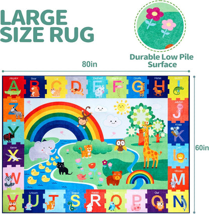 5x7 Safe(60"x80") Baby Play Mat for Floor, FT Non-Slip Nursery Rug, Extra Thick Large Area Kids Rugs, Kids Mat