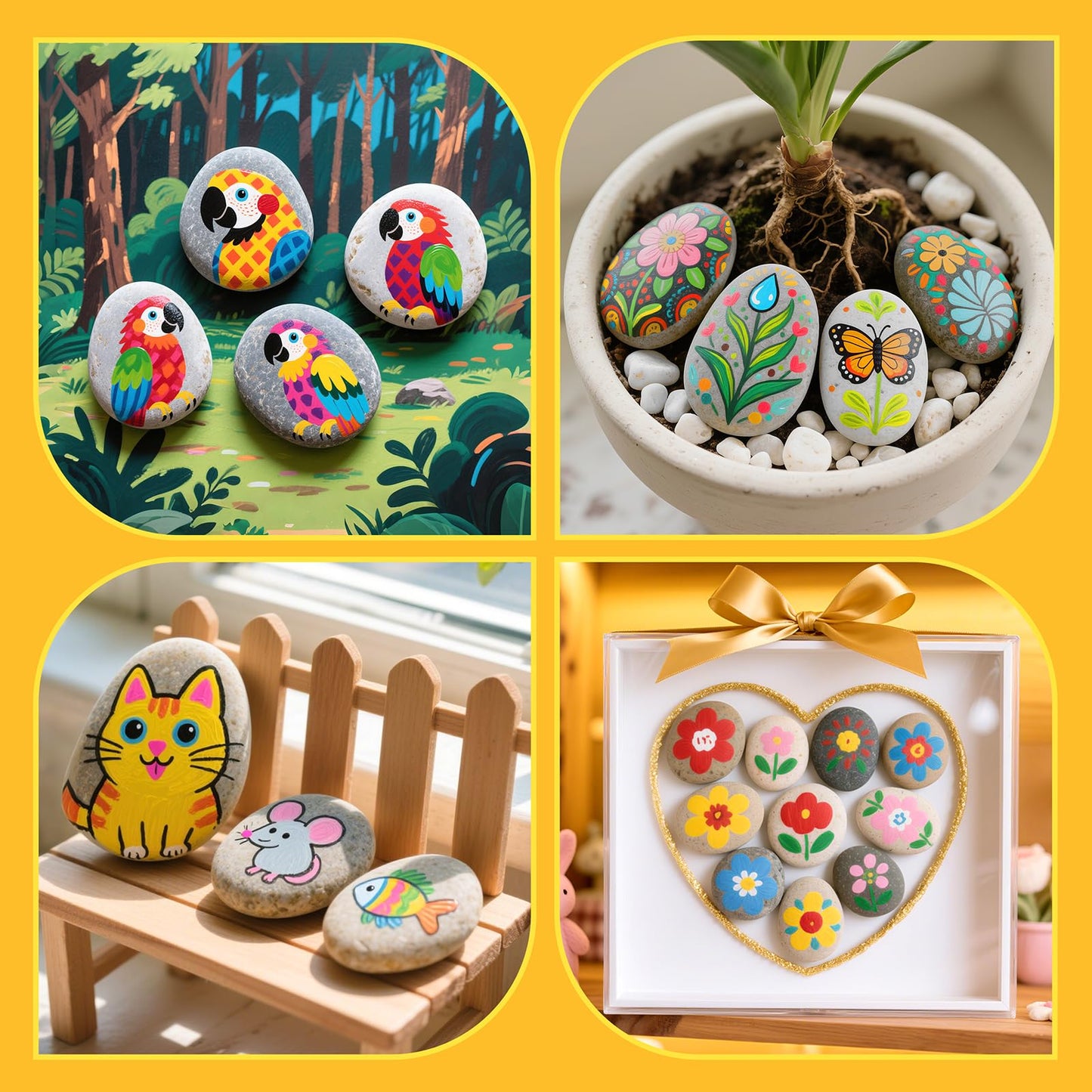 Simetufy 25Pcs Rocks for Painting, Large 3-4 Inch Natural River Stones for DIY, Art & Crafts, Smooth Paintable Flat Rocks Bulk for Adults, Children, Kindness Rocks Garden Decoration