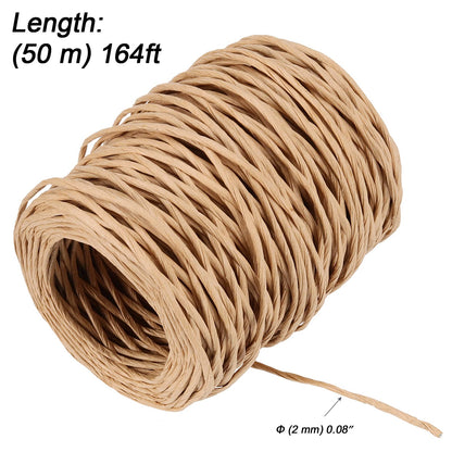 MOUYAT 4 Rolls Total 656 Feet 21 Gauge 2mm Natural Floral Bind Wire Wrap Twine, Paper Covered Rustic Vine Wrapping Wire for Craft, Flower Bouquets Crown, Christmas Wreaths, Wedding, Weaving