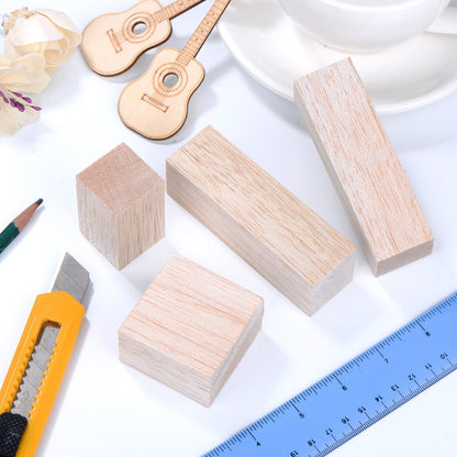 Sumind 12 Pcs Balsa Blocks for Carving 4 Sizes Whittling Wood Carving Kit for Craft Unfinished Wood Blocks 2x1x1, 4x1x1, 4x2x2, 2x2x1 Inches