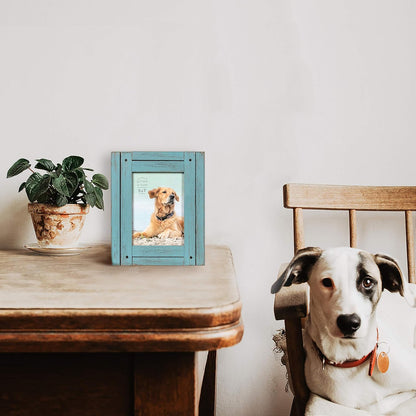 Prinz Homestead 5 x 7 Blue Distressed Wood Frame, Rustic Picture Frame, Coastal Decor