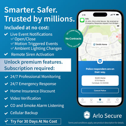 Arlo Pro 5S Spotlight Security Camera 2K HDR | Outdoor | Wireless | Dual-Band Wi-Fi Connects to Strongest Network |12X Zoom, 2-Way Audio, Siren, Color Night Vision,Live Stream(White, 4 Cameras)