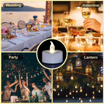 Jialine Remote flameless led Tea Light Candles with Timer,Realistic Flickering tealight Candles with Remote,Safe Decorative Lighting for Christmas,Wedding,Home Decor (Warm White 24 Pack)