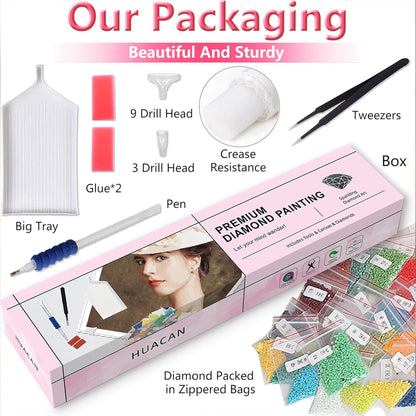 Huacan Diamond Painting Kits for Adults Parrot Full Square Drill 5D DIY Diamonds Paintings Art Kit for Home Wall Decor Picture Size 12 * 16 Inch