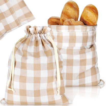 2 13 17 Inches Pcs Linen Bread Bags for Homemade x Sourdough Bread Container Reusable Linen Storage Bag with Plastic