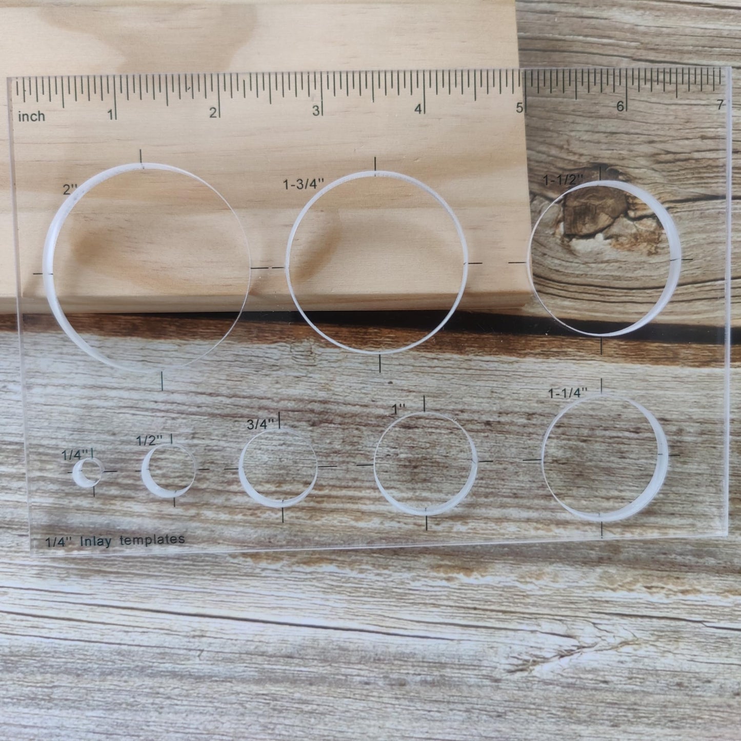 Kingria 8 in1 Bowtie Jia Router Template for Woodworking 1/4'' Thick DIY Router Template Jig Kit Acrylic Circle Inlay Template Decorative Guide (Circle)