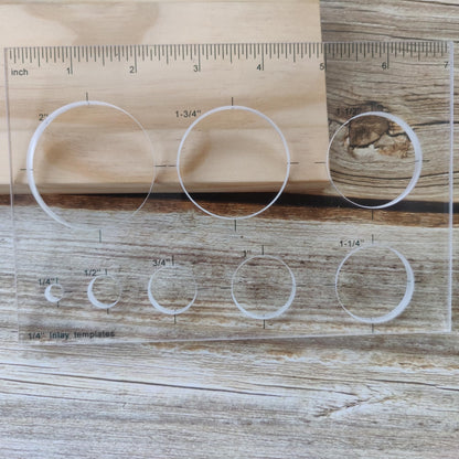 Kingria 8 in1 Bowtie Jia Router Template for Woodworking 1/4'' Thick DIY Router Template Jig Kit Acrylic Circle Inlay Template Decorative Guide (Circle)