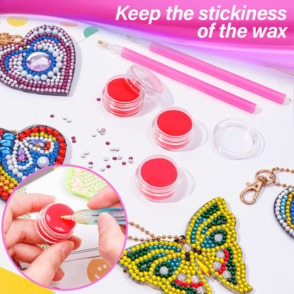 SYWHXY 20 Pack Diamond Art Wax Refills with Storage Container, DIY Wax for Diamond Painting, Red Accessories and Tools